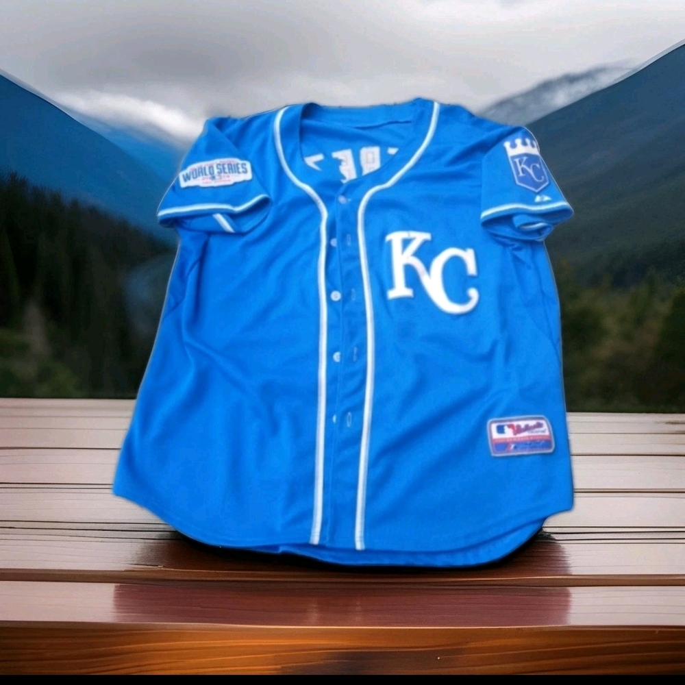 Royals Salvador Perez  2014 Kansas City Royals World Series Men’s  L Jersey rare